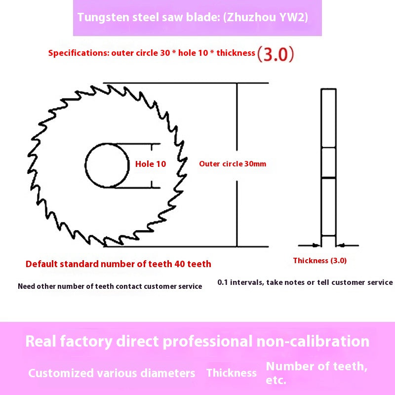1142-Tungsten steel saw blade milling cutter ebony circular saw blade integral tungsten carbide saw blade outer diameter 20/30/40/60/80/100 Shandong Denso Pricision Tools Co.,Ltd.